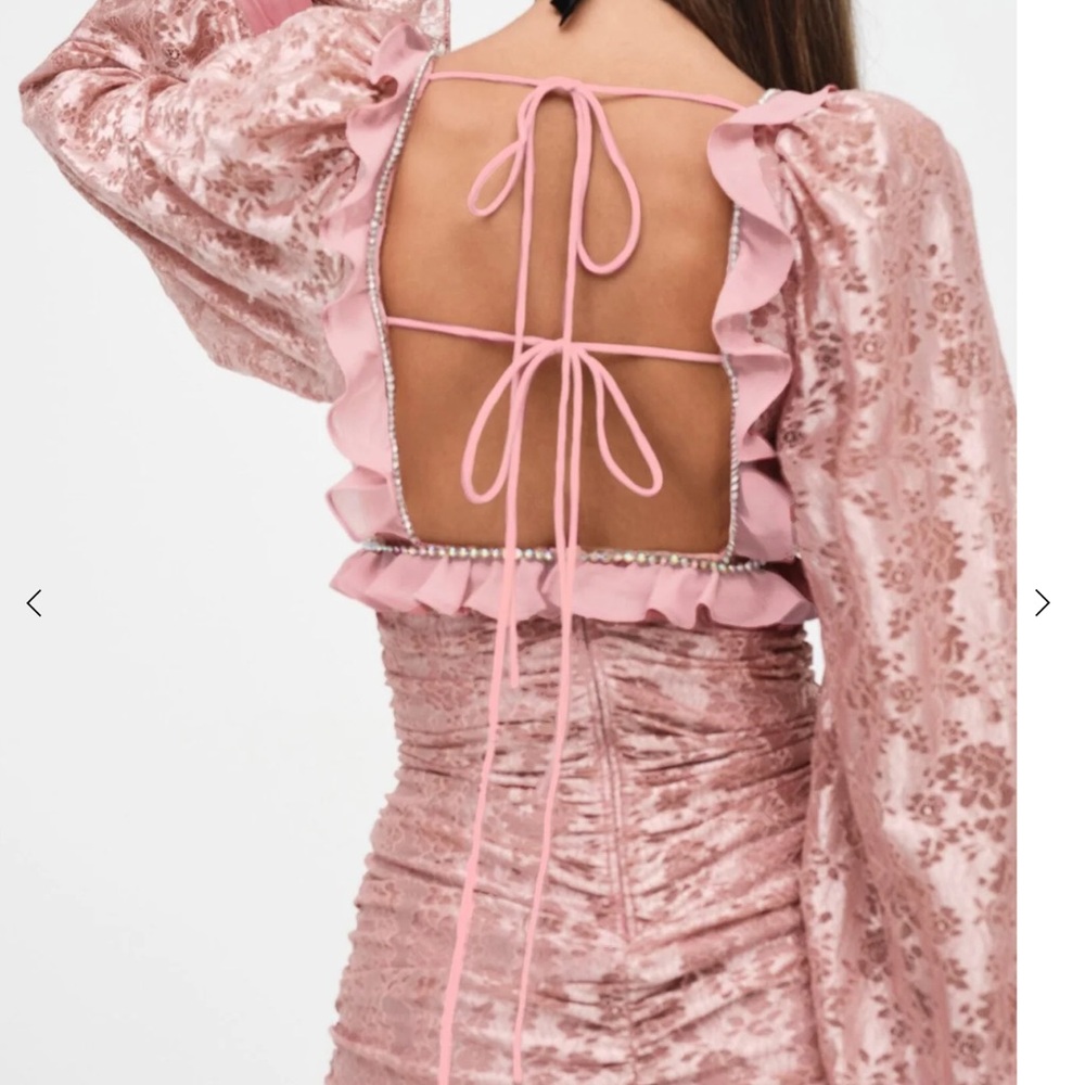 For Love And Lemons Pink Long Sleeve Sundress